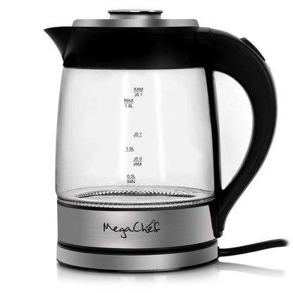 1.8 Quart Glass and Stainless Steel Electric Tea Kettle and Infuser