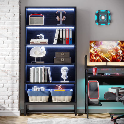 70.8 Inches Tall Bookcase and Bookshelf, 5-Tier Large Bookcases - 11.81D x 31.5W x 70.87H