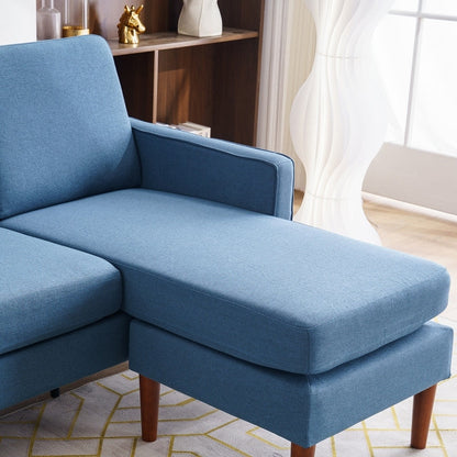 Canapé d'intérieur modulaire 3 places en lin beige avec accoudoirs et pédales Concubine