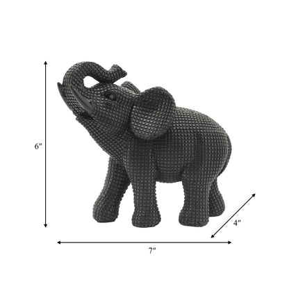 Sagebrook Home Boho 7 Polyresin Elephant Sculpture Decorative Figurine - 7 x 4 x 7