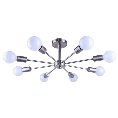 Black/ Gold Sputnik Semi Flush Mount Lamp Close to Ceiling Light Fixture for Living Room/ Kitchen/ Office/ Bedroom/ Foyer