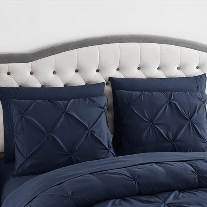 8 Piece Bed In A Bag Pintuck Comforter Sheet Set