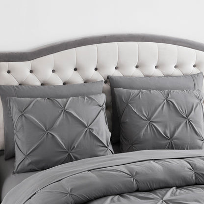 8 Piece Bed In A Bag Pintuck Comforter Sheet Set