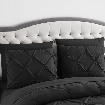 8 Piece Bed In A Bag Pintuck Comforter Sheet Set