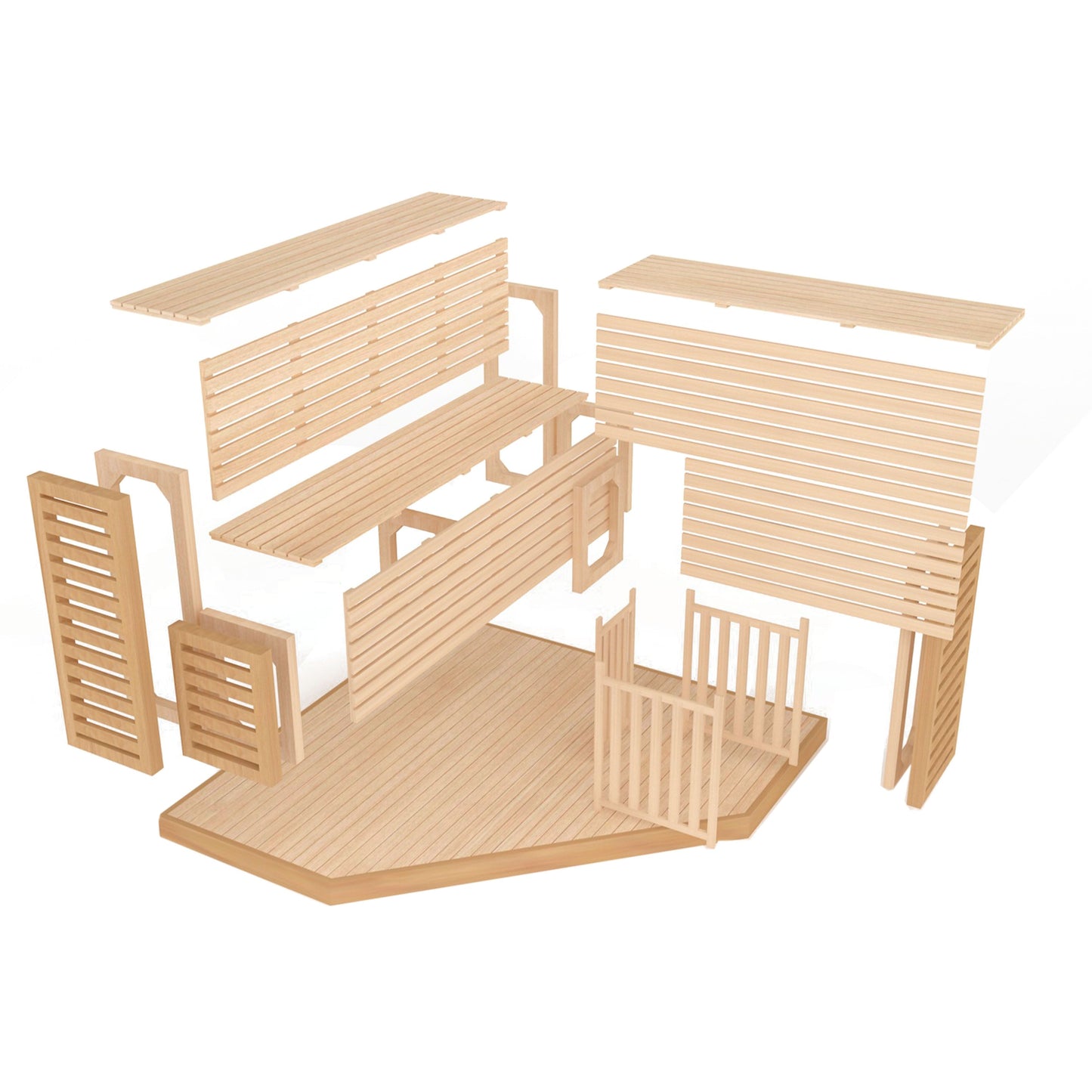 ALEKO 5-6 Person Wood Indoor Wet Dry Sauna with Electrical Heater - 75 x 75 x 83 inches