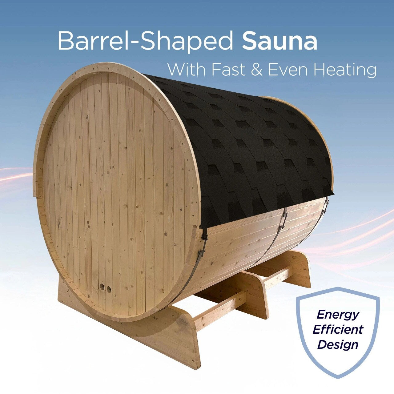 ALEKO 6-8 Person White Finland Pine Barrel Sauna with UL Electrical Heater - 88L x 73W x 79H inch