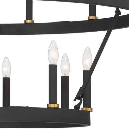 Acroma 20-light Modern Farmhouse 40In Round Wagon Wheel Chandelier with UL