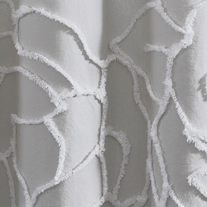 Adalee Rose Chenille Tufted Floral Shower Curtain