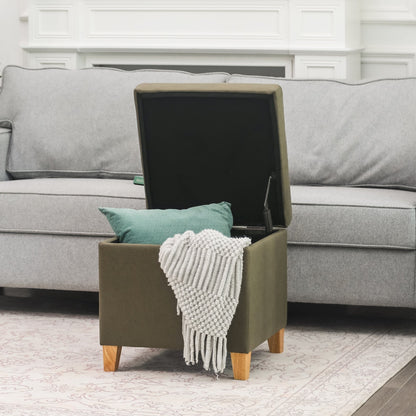 Adeco Bonded Leather Square Tufted Cubic Cube Storage Ottomans