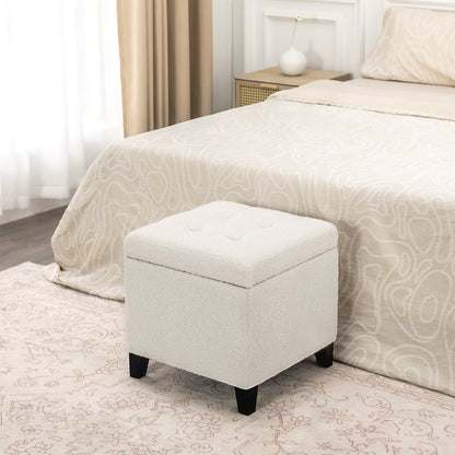 Adeco Bonded Leather Square Tufted Cubic Cube Storage Ottomans