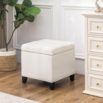 Adeco Bonded Leather Square Tufted Cubic Cube Storage Ottomans