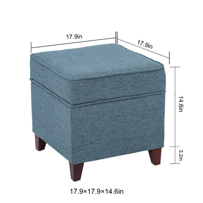 Adeco Square Storage Ottoman 17 inch Footstool