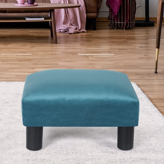 Adeco Small Ottoman Upholstered Footrest- Pet Steps Dog Stairs Stool
