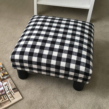 Adeco Small Ottoman Upholstered Footrest- Pet Steps Dog Stairs Stool