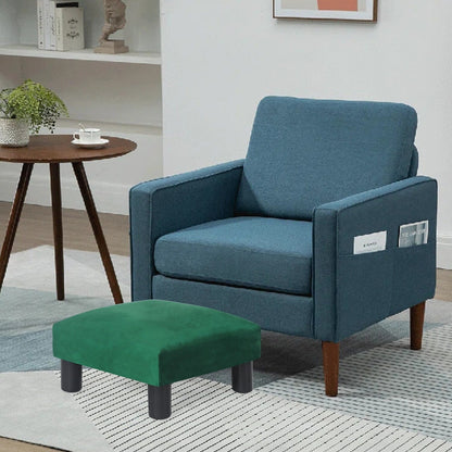 Adeco Small Ottoman Upholstered Footrest Pet Steps Dog Stairs Stool