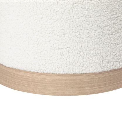 Adeco Velvet Round Storage Stool Gold Plating Base Storage Ottoman