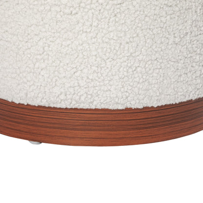 Adeco Velvet Round Storage Stool Gold Plating Base Storage Ottoman