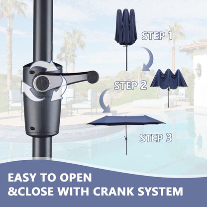 Ainfox 13Ft Large Outdoor Patio Umbrella with Crank With Base