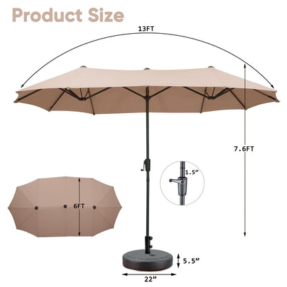 Ainfox 13Ft Large Outdoor Patio Umbrella with Crank With Base