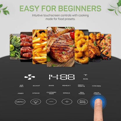 Air Fryer Pro 12-in-1 with 6 QT Capacity, Air Fry, Roast, Reheat, Dehydrate, Bake, Steam, 400°F Max Temperature