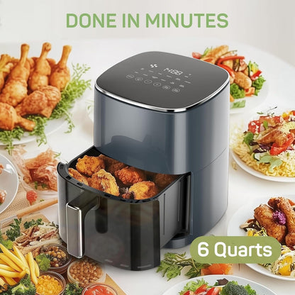 Air Fryer Pro 12-in-1 with 6 QT Capacity, Air Fry, Roast, Reheat, Dehydrate, Bake, Steam, 400°F Max Temperature