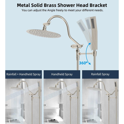 10-Inch All Metal High Pressure Rain Shower Head With Handheld Combo