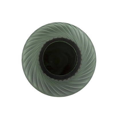 Allan Andrews Frosted Green Contemporary Decorative Glass Swirl Vase