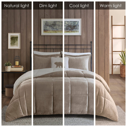 Woolrich Alton Plush to Sherpa Down Alternative Comforter Set