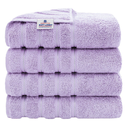 American Soft Linen 100% Cotton Turkish Bath Towels Large, 4 Pack Luxury Hotel Spa Quality Turkish Bath Towels Bathroom Sets