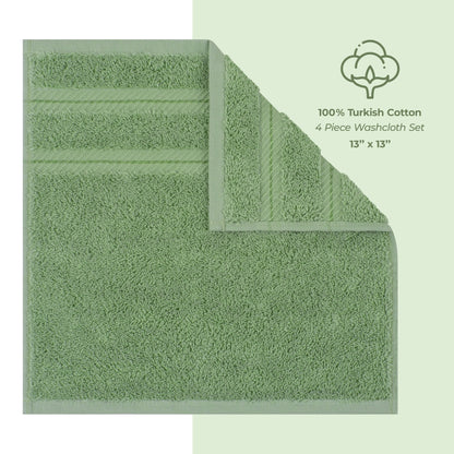 American Soft Linen Premium 100% Cotton 4-Piece Washcloth Set