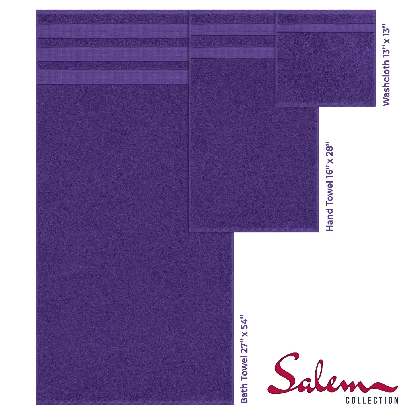 American Soft Linen Salem Bath Towel Set, 6 Piece Towels for Bathroom Large 100% Cotton 2 Bath Towels 2 Hand Towels 2 Washcloths