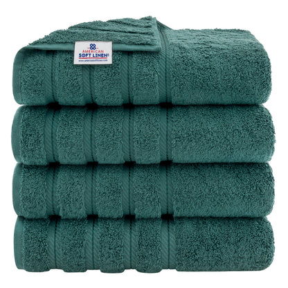 American Soft Linen 100% Cotton Turkish Bath Towels Large, 4 Pack Luxury Hotel Spa Quality Turkish Bath Towels Bathroom Sets
