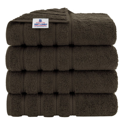 American Soft Linen 100% Cotton Turkish Bath Towels Large, 4 Pack Luxury Hotel Spa Quality Turkish Bath Towels Bathroom Sets