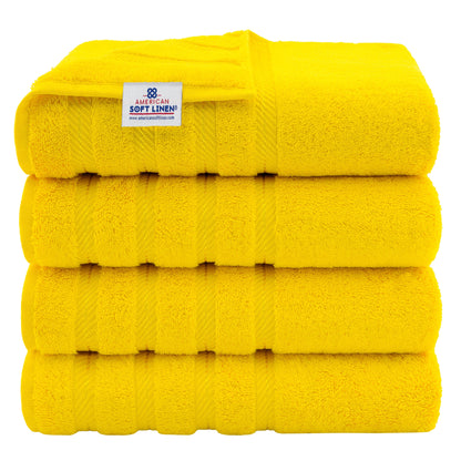American Soft Linen 100% Cotton Turkish Bath Towels Large, 4 Pack Luxury Hotel Spa Quality Turkish Bath Towels Bathroom Sets