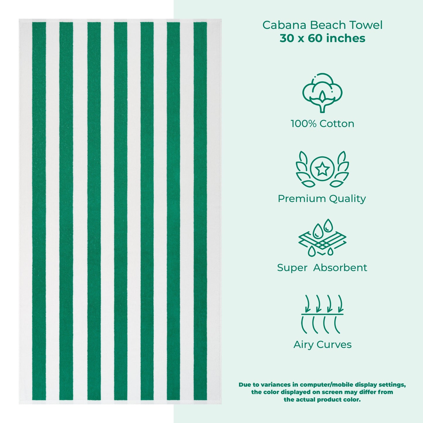 American Soft Linen,100% Cotton 4 Pack Beach Towels, 30 x 60 Cabana Striped Pool Towels