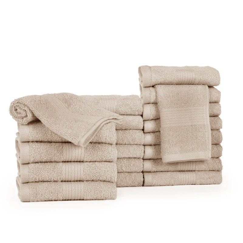 Pure Cotton 600GSM Face Cloths 12X12 Inch by Ample Decor - 20 Pcs