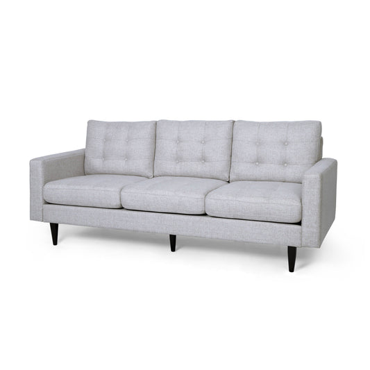 Canapé Apex, 3 places, 83 pouces, capitonné moderne, tissu beige