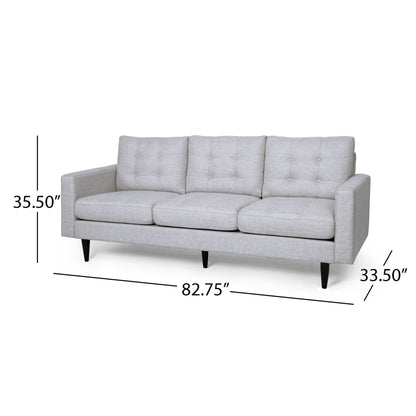 Canapé Apex, 3 places, 83 pouces, capitonné moderne, tissu beige