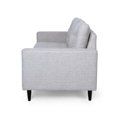 Canapé Apex, 3 places, 83 pouces, capitonné moderne, tissu beige