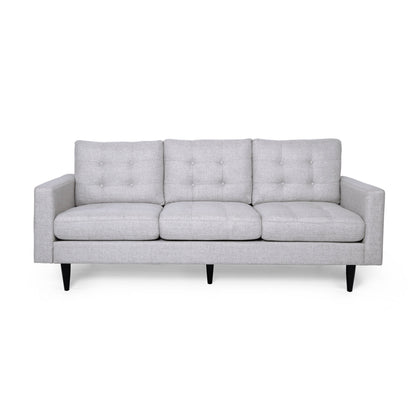 Canapé Apex, 3 places, 83 pouces, capitonné moderne, tissu beige