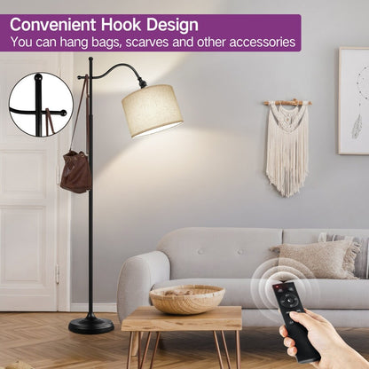 Arc Floor Lamp with Remote, 67 Retro Standing Lamp with 4 Color Temperatures, Metal Tall Lamps for Living Room Bedroom - N/A