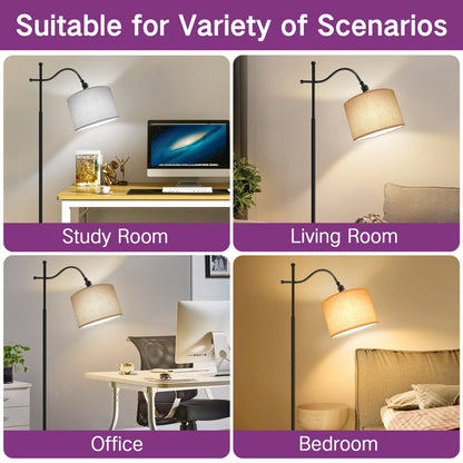 Arc Floor Lamp with Remote, 67 Retro Standing Lamp with 4 Color Temperatures, Metal Tall Lamps for Living Room Bedroom - N/A