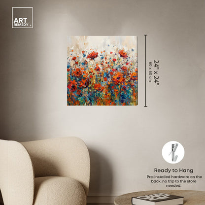 Art Remedy Beautiful Garden Bloom Gallery Wrapped Impressionism 1 Piece Canvas Wall Art