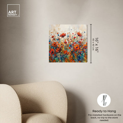 Art Remedy Beautiful Garden Bloom Gallery Wrapped Impressionism 1 Piece Canvas Wall Art