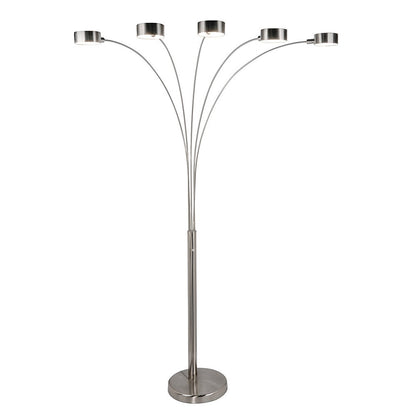 Strick & Bolton Charlie Brushed Steel Arched 5-light Floor Lamp