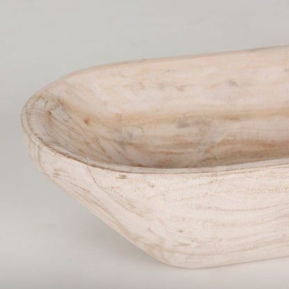 Athena Extra Large Oblong Black-Brown Reclaimed Wood Bowl - 26.0L x 10.0W x 7.0H