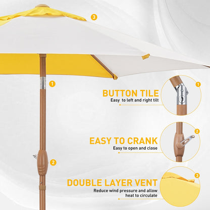 Autlaycil 7.5FT Patio Umbrella with Tilt and Crank