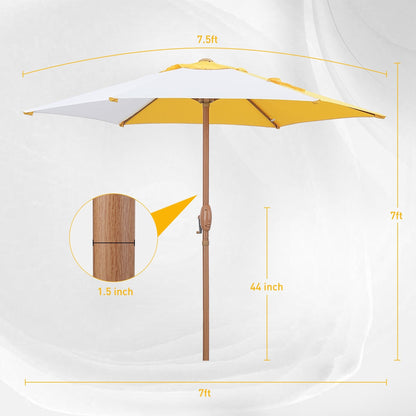 Autlaycil 7.5FT Patio Umbrella with Tilt and Crank