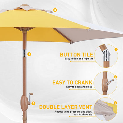 Autlaycil 7.5FT Patio Umbrella with Tilt and Crank