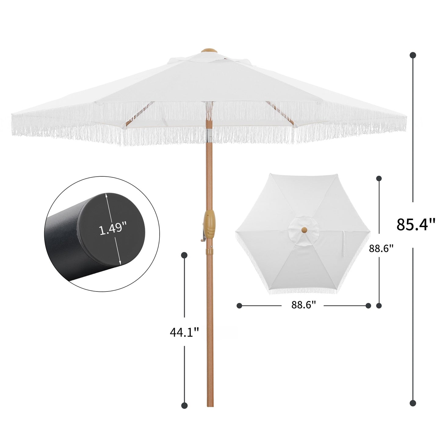 Autlaycil 7.5FT Patio Umbrella with Tilt and Crank